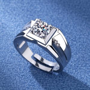 Zircon Imitation Classic Simple Men's Ring