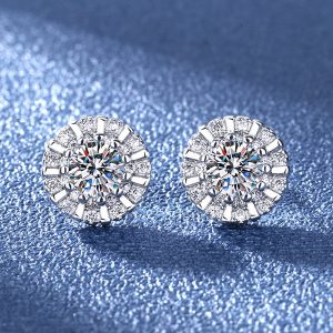 Zircon Stone 925 Sterling Silver Plated Earrings
