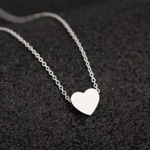 Classic Shiny Crystal Pentacle love Necklace for Women Stainless Steel