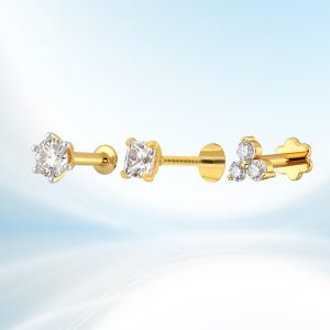 Zircon Stone One ,Three & Square Shape Nose Pin