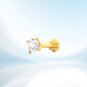 Zircon One Stone Four Lock Nose Pin