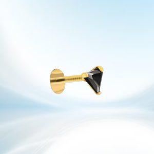 Zircon Stone Triangle Shape Nose Pin Black