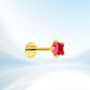 ZirconStar Shape Stone Nose Pin Pink