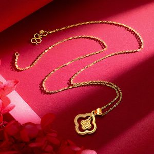 GoldMix Four-Leaf Clover Blessing Brand Necklace
