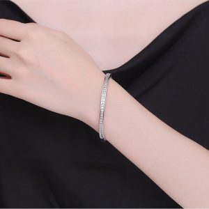Zircon diamond Cut  New Style Elegant Bangle Bracelet